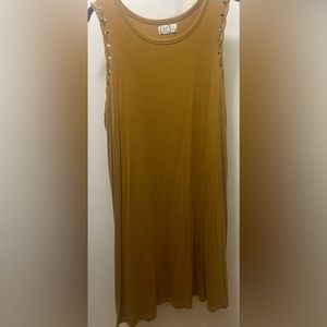 two summer dresses one mustard yellow and the other black. Gently worn.